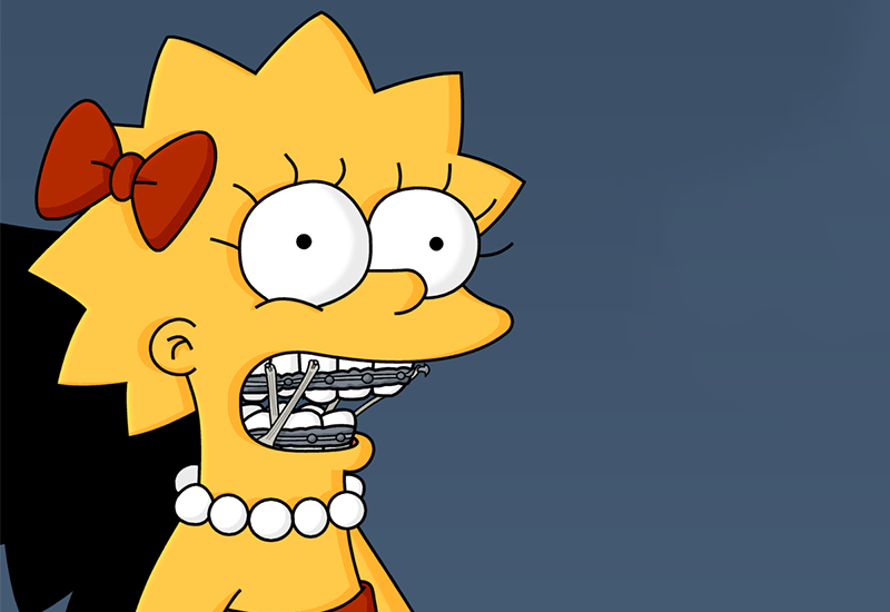 Lisa Simpson wearing braces
